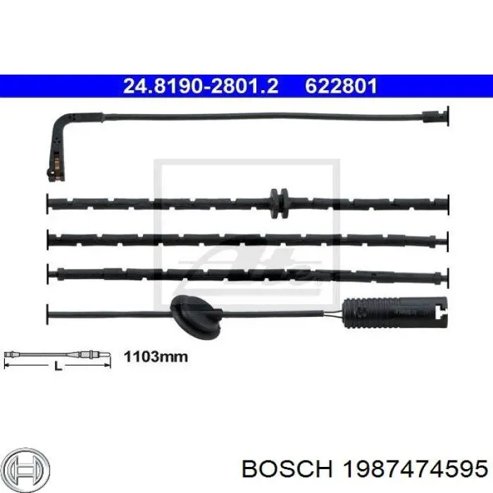 1987474595 Bosch Датчик износа тормозных колодок
