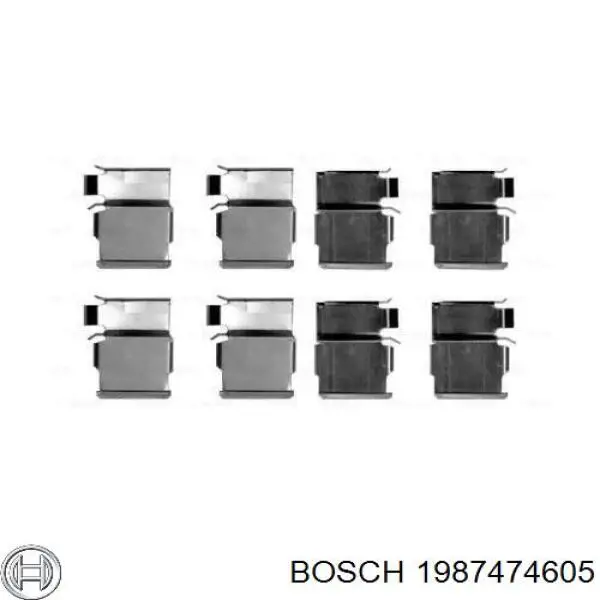 Комплект пружинок кріплення дискових колодок, задніх 1987474605 Bosch