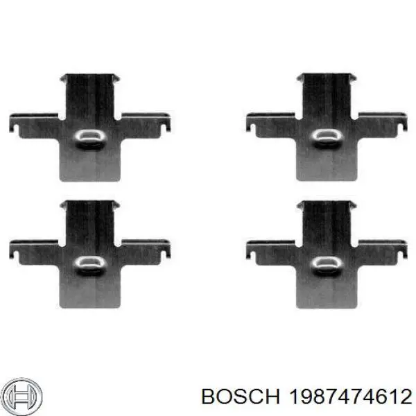 1987474612 Bosch Комплект пружинок крепления дисковых передних колодок