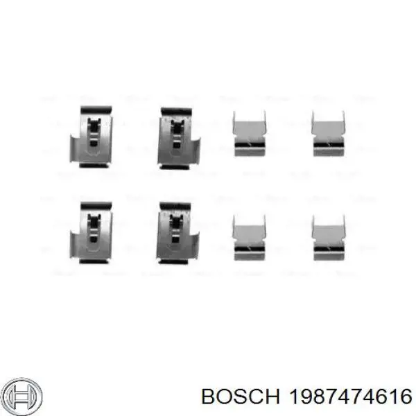 1987474616 Bosch ремкомплект тормозных колодок
