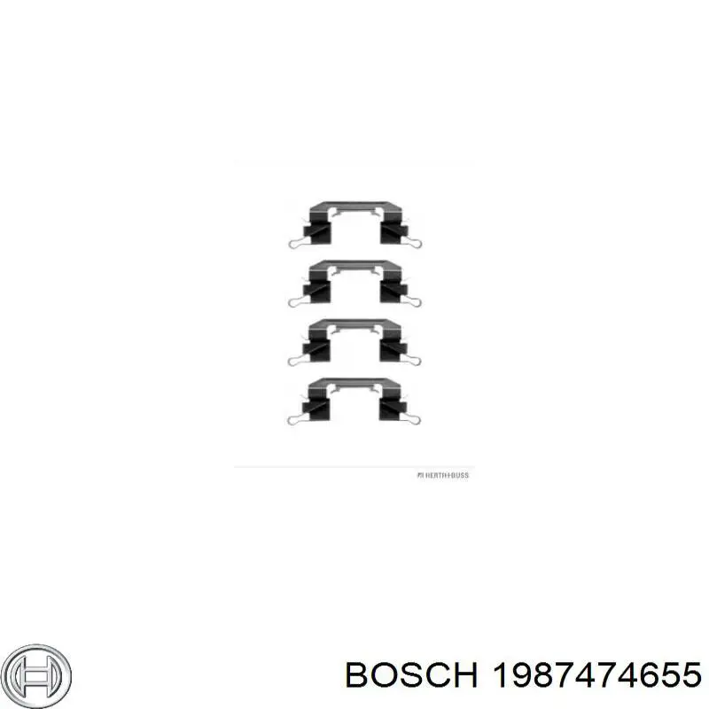 Комплект пружинок крепления дисковых колодок задних 1987474655 Bosch