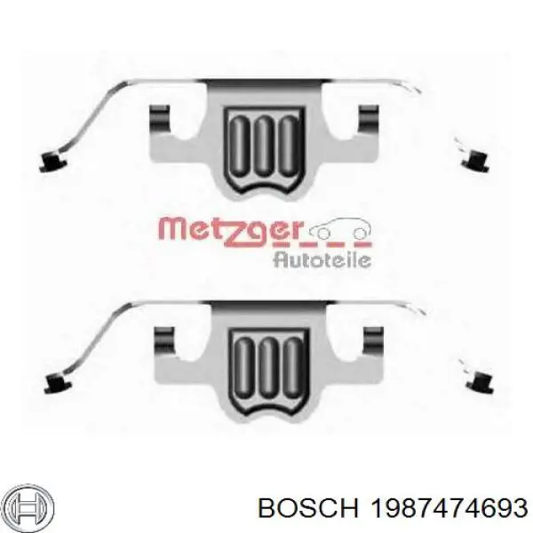 Ремкомплект тормозных колодок Bosch 1987474693 цена, от 11.81 USD