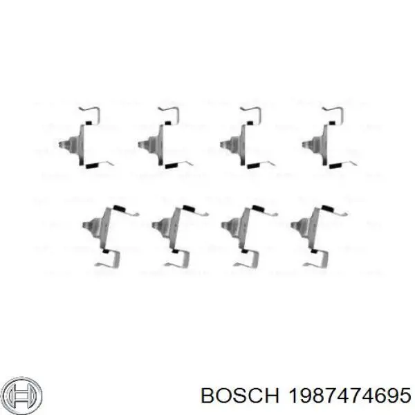 Комплект пружинок крепления дисковых колодок передних 1987474695 Bosch