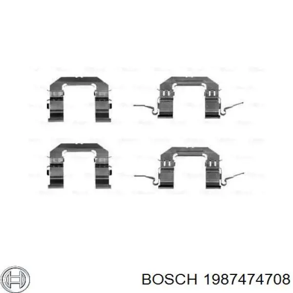 Комплект пружинок крепления передних дисковых колодок Bosch 1987474708
