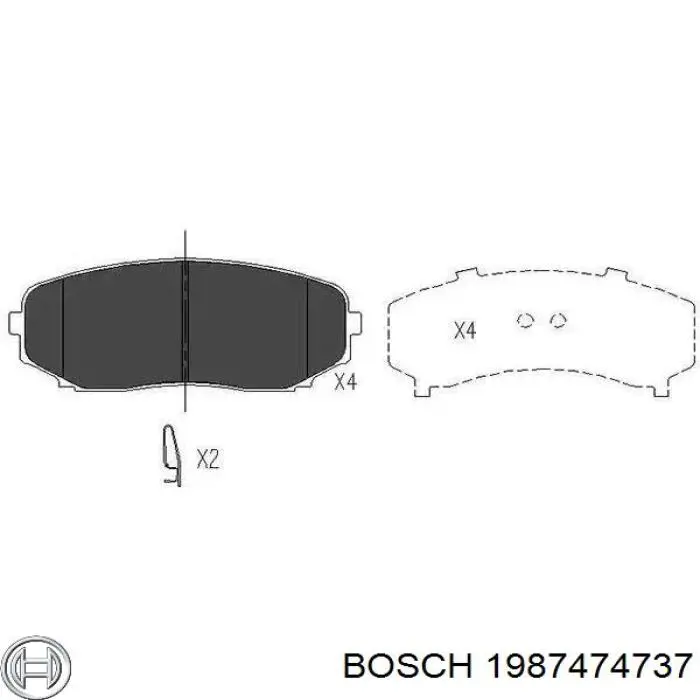 Купить 1987474737 Bosch Комплект пружинок крепления дисковых колодок передних