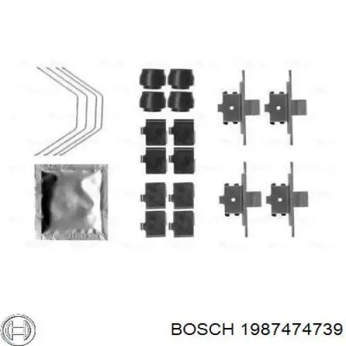 1987474739 Bosch пластина противоскрипная крепления тормозной колодки передней