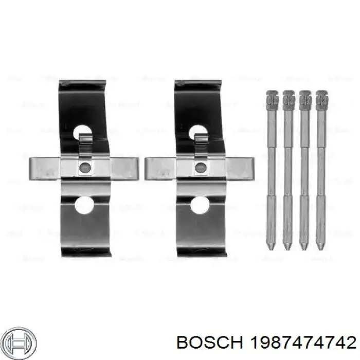 1987474742 Bosch kit de molas de fixação de sapatas de disco dianteiras