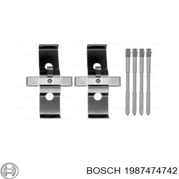 Купить 1987474742 Bosch Комплект пружинок крепления дисковых колодок передних