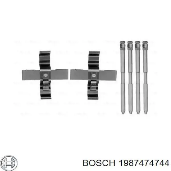 1987474744 Bosch kit de reparação dos freios traseiros