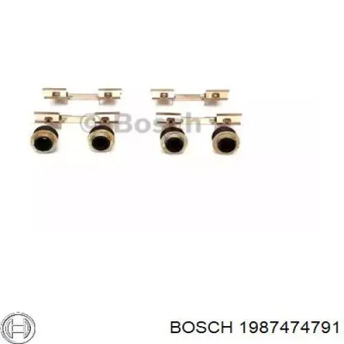Комплект пружинок крепления передних дисковых колодок Bosch 1987474791