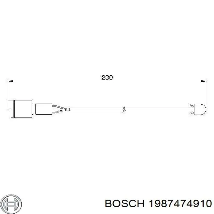 Contacto de aviso, desgaste de los frenos, trasero 1987474910 Bosch