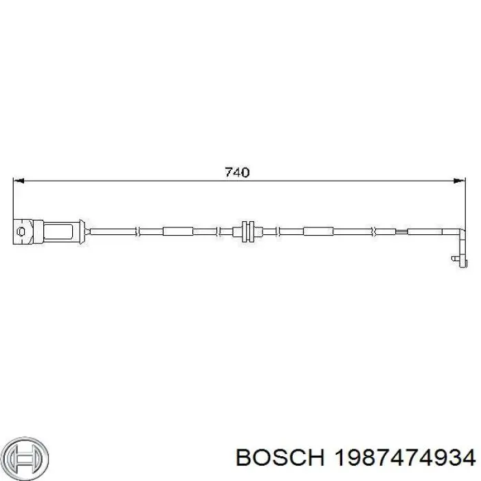 Датчик износа тормозных колодок передний 1987474934 Bosch