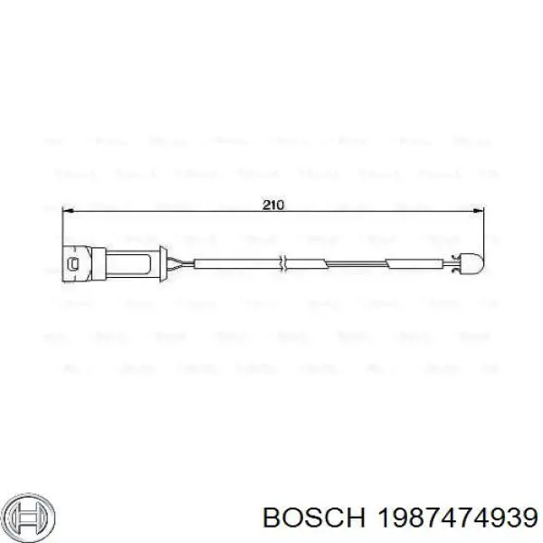1 987 474 939 Bosch датчик износа тормозных колодок передний