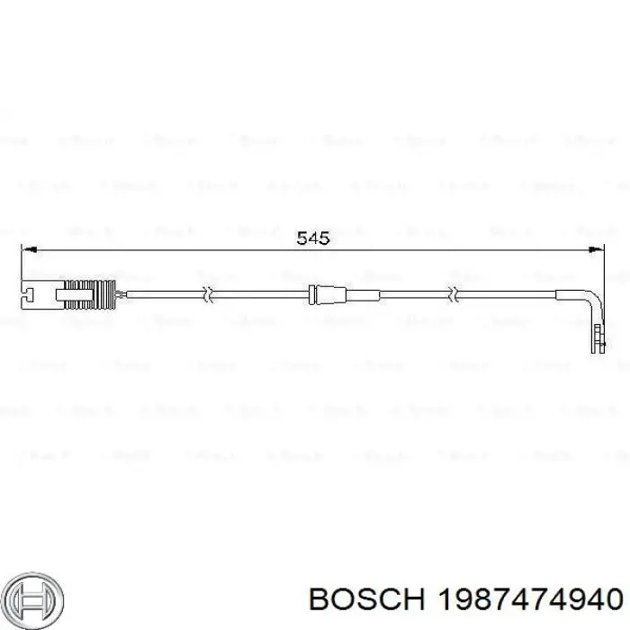 Датчик износа тормозных колодок задний 1987474940 Bosch