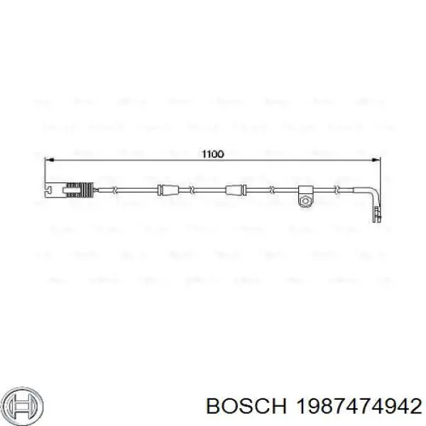 1987474942 Bosch датчик износа тормозных колодок задний