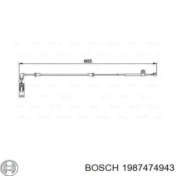 Датчик износа тормозных колодок передний Bosch 1987474943