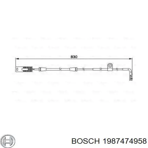 Датчик износа тормозных колодок передний 1987474958 Bosch