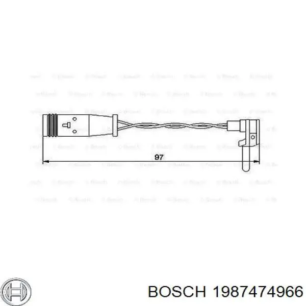 Задний датчик износа тормозных колодок Bosch 1987474966