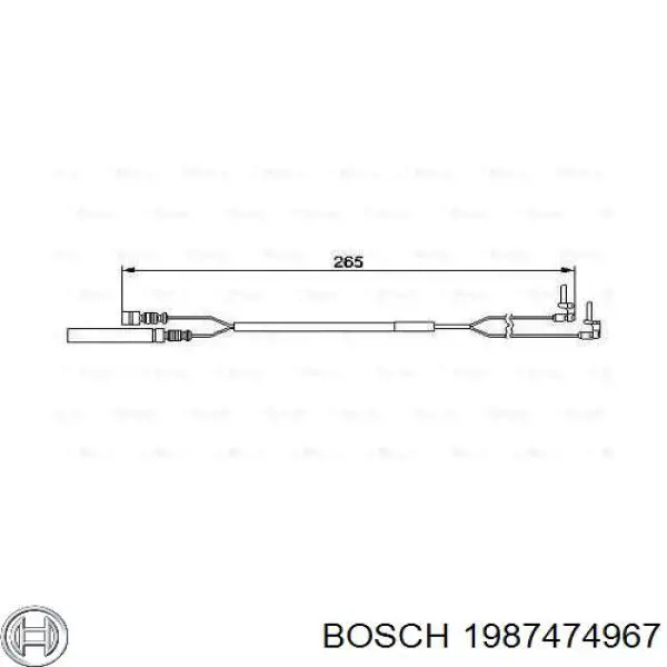 Датчик износа тормозных колодок передний 1987474967 Bosch