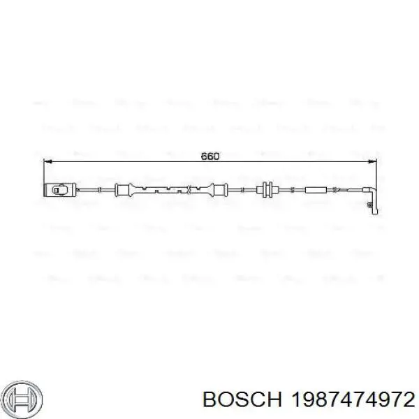 Contacto de aviso, desgaste de los frenos 1987474972 Bosch