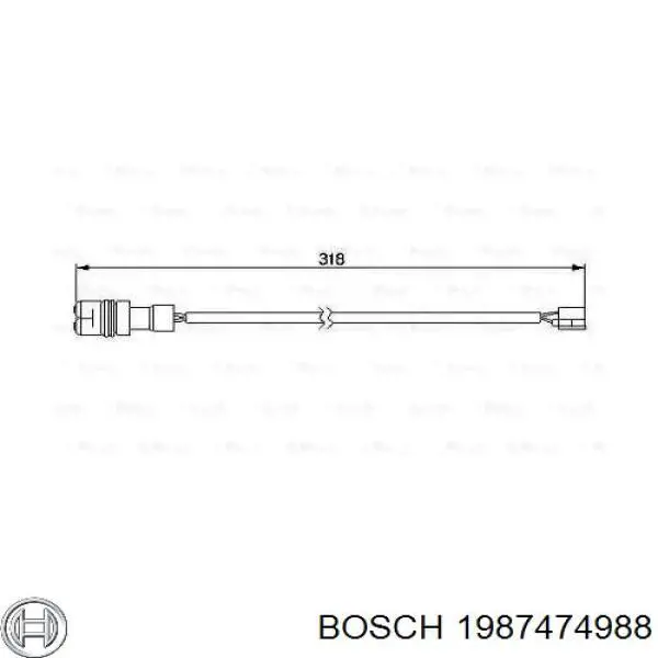 Датчик износа тормозных колодок задний BOSCH 1987474988