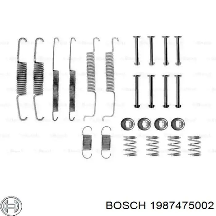 1987475002 Bosch монтажный комплект задних барабанных колодок