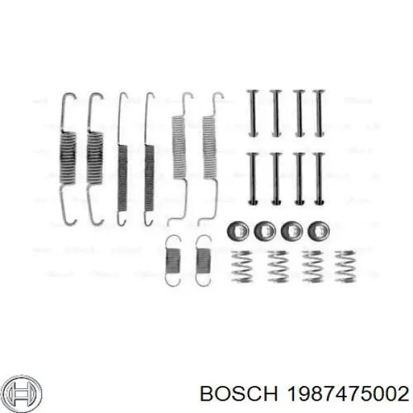 Kit de montaje, zapatas de freno traseras 1987475002 Bosch