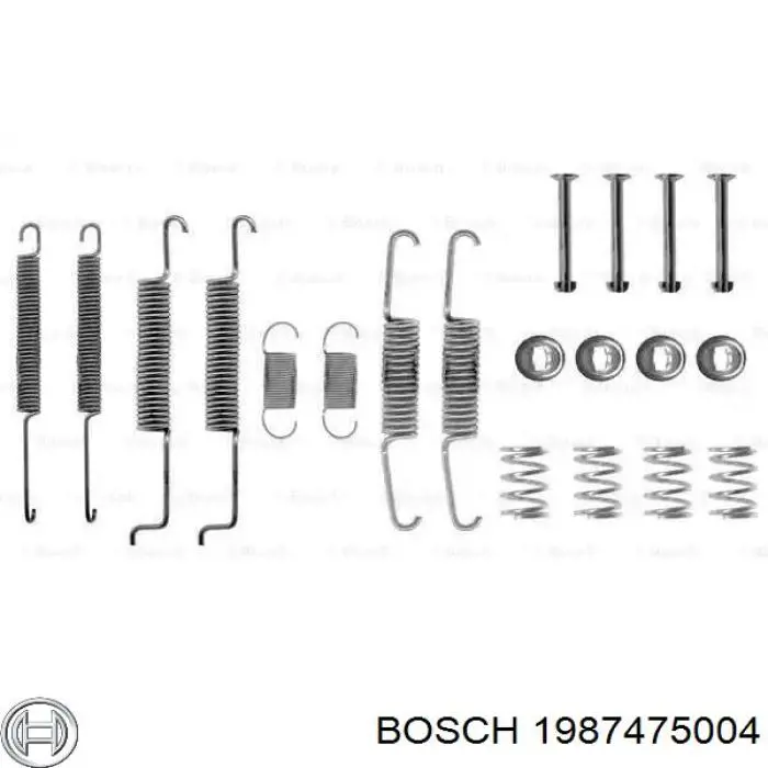 1987475004 Bosch монтажный комплект задних барабанных колодок