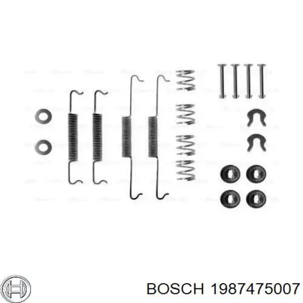 Монтажный комплект задних барабанных колодок Bosch 1987475007