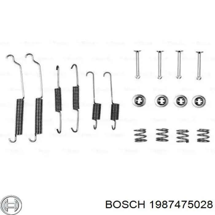 1987475028 Bosch Комплект монтажный задних барабанных колодок
