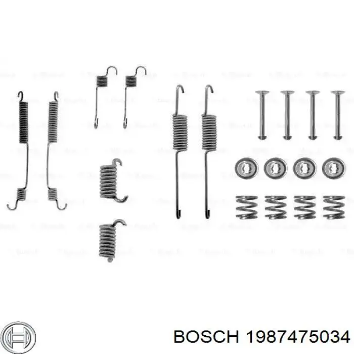 1987475034 Bosch Комплект монтажный задних барабанных колодок