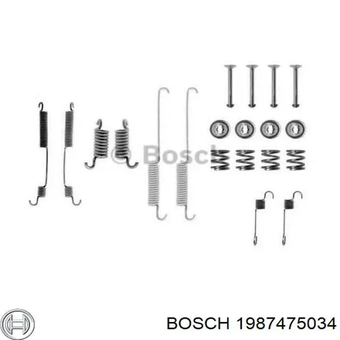Установочный комплект задних барабанных колодок Bosch 1987475034 цена, от 5.17 USD
