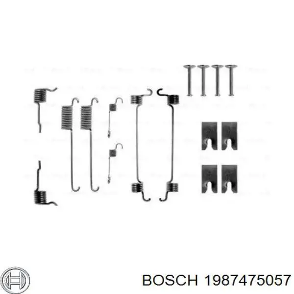 1987475057 Bosch монтажный комплект задних барабанных колодок
