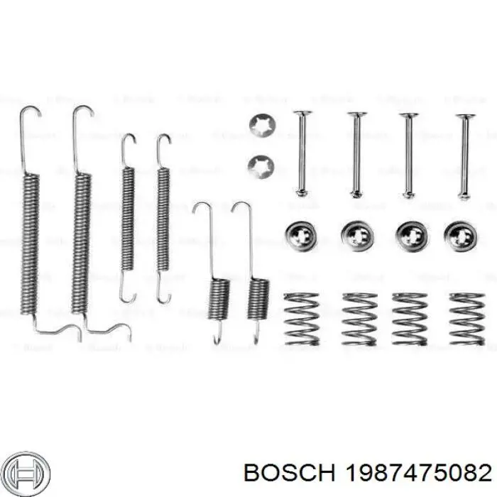 Монтажный комплект задних барабанных колодок Bosch 1987475082