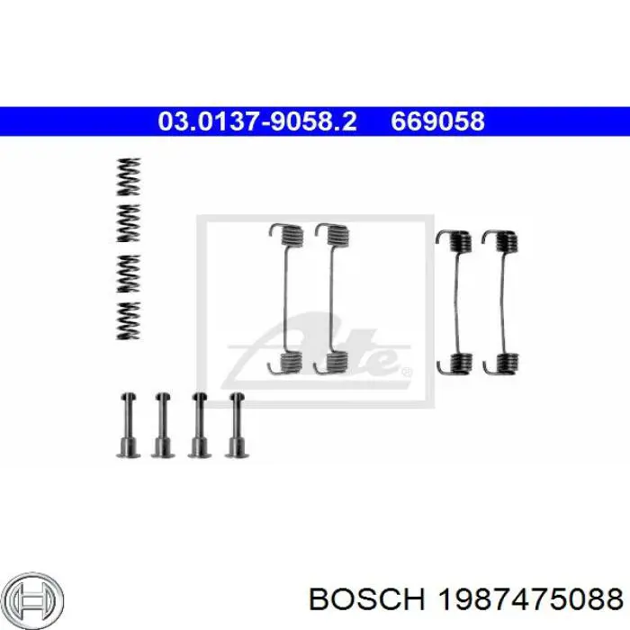 1987475088 Bosch ремкомплект тормозных колодок