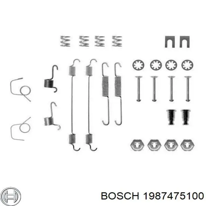 Монтажный комплект задних барабанных колодок 1987475100 Bosch