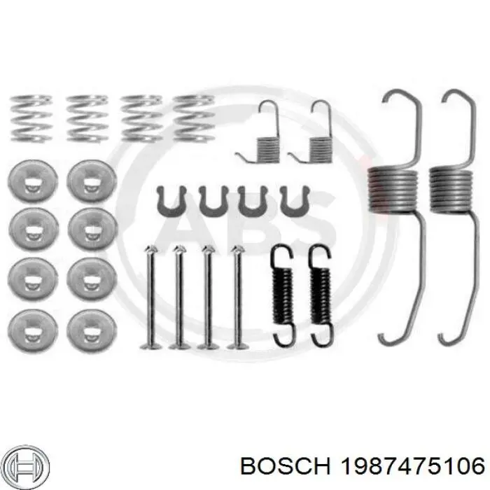 Kit de montaje, zapatas de freno traseras 1987475106 Bosch