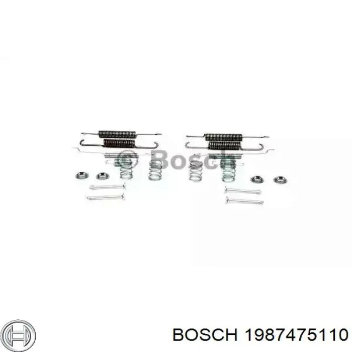 1987475110 Bosch монтажный комплект задних барабанных колодок
