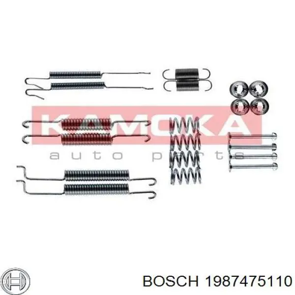 Купить 1987475110 Bosch Монтажный комплект задних барабанных колодок