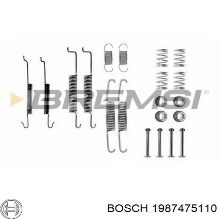 Монтажный комплект задних барабанных колодок 1987475110 Bosch