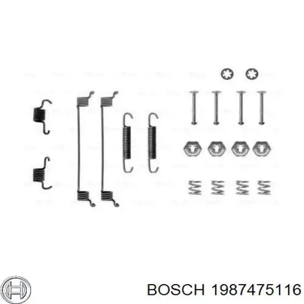 Монтажный комплект задних барабанных колодок 1987475116 Bosch
