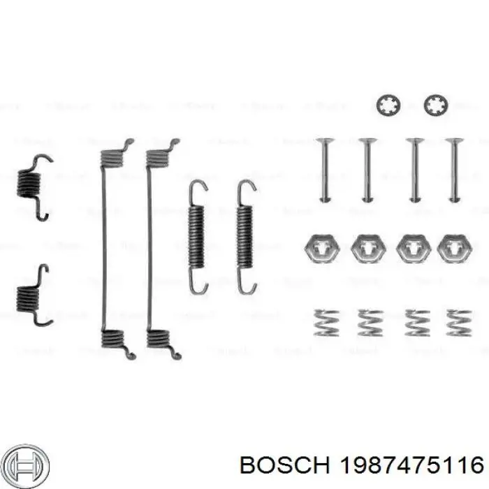 Монтажный комплект задних барабанных колодок 1987475116 Bosch