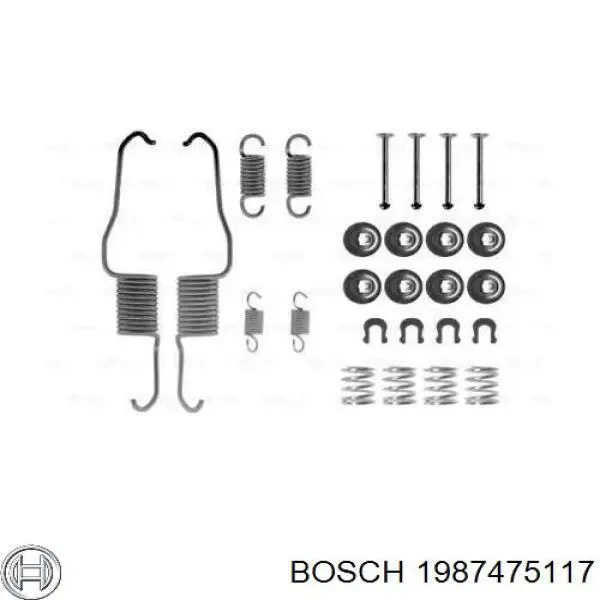 1 987 475 117 Bosch монтажный комплект задних барабанных колодок