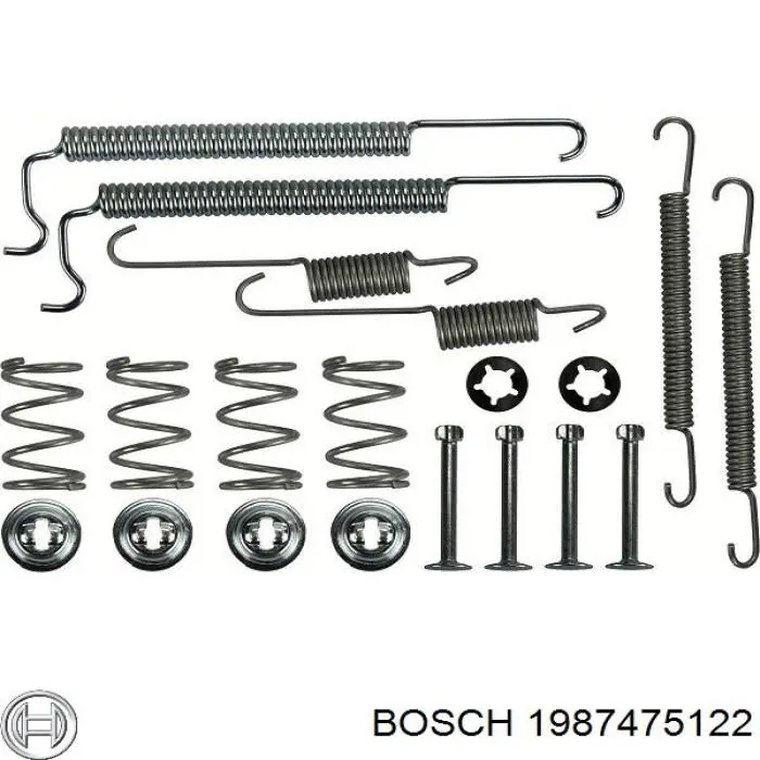 Установочный комплект задних барабанных колодок Bosch 1987475122 цена, от 4.58 USD