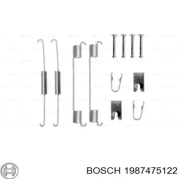 Купить 1987475122 Bosch Монтажный комплект задних барабанных колодок