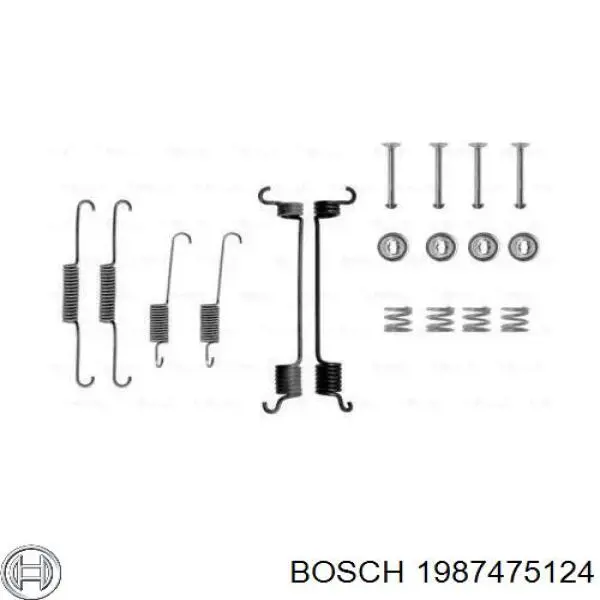 Монтажный комплект задних барабанных колодок 1987475124 Bosch