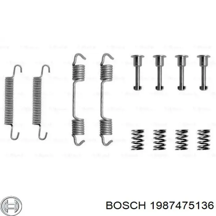 Ремкомплект тормозных колодок Bosch 1987475136