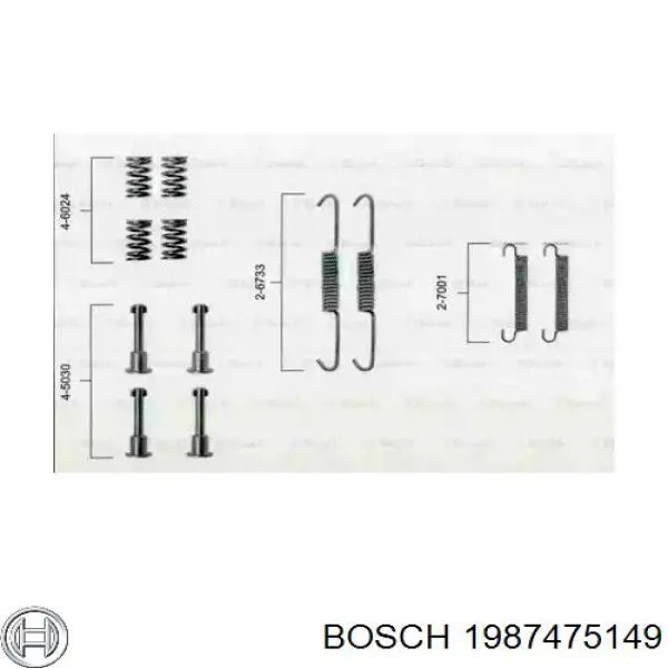 Монтажный комплект задних барабанных колодок 1987475149 Bosch