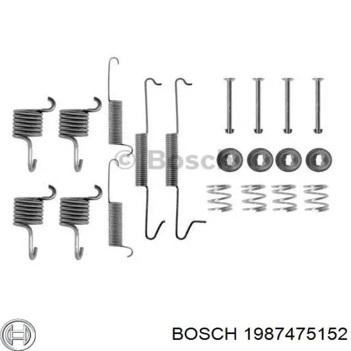 Установочный комплект задних барабанных колодок Bosch 1987475152 цена, от 9.48 USD