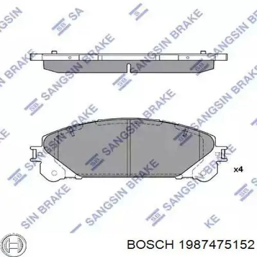 Купить 1987475152 Bosch Монтажный комплект задних барабанных колодок